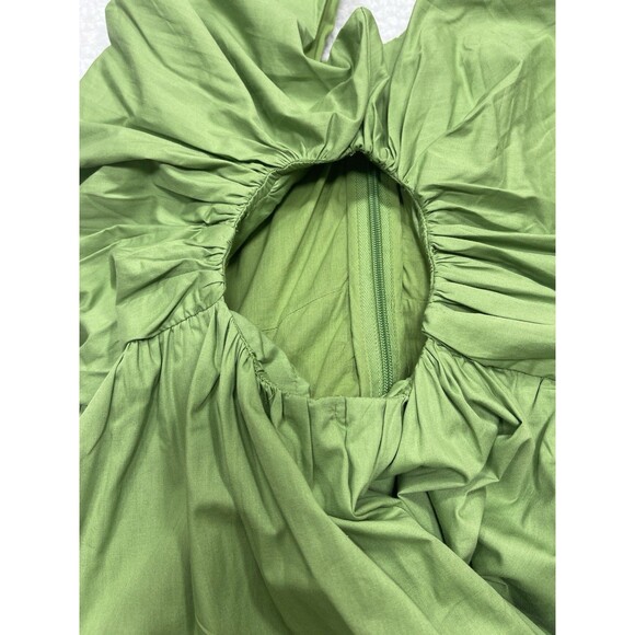 Abercrombie & Fitch Maxi Dress Women Green Cut Out Cotton Vacay Boho Sz  XLP New - Picture 8 of 12